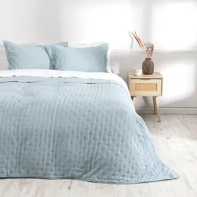 Quilt Ultra Sevilla Poliéster 2.5 Plazas Celeste
