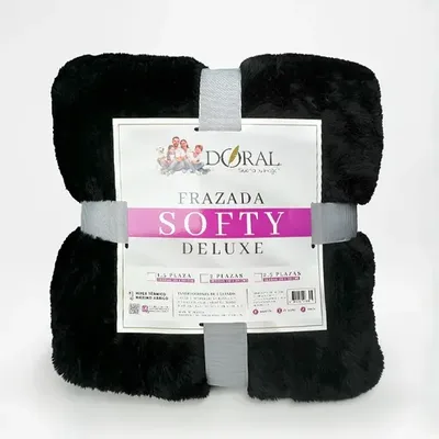 Frazada Softy Térmica Poliéster 1.5 Plazas Negro