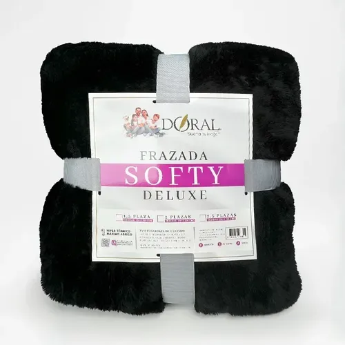 Frazada Softy Térmica Poliéster 1.5 Plazas Negro