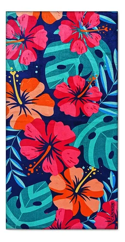 Toalla De Playa Velour Algodón 75x150cm Coral Claro