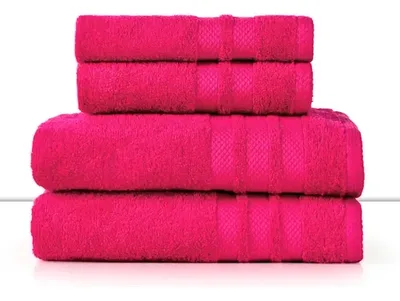 Set De Toallas 100% Algodón Baño Y Mano Rosa Rosa