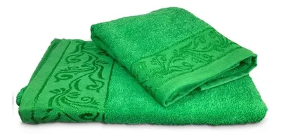 Set De Toallas Bordadas Algodón Para Baño Verde