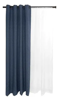 Set Cortinas Navideñas Polialgodón 8 Piezas Azul