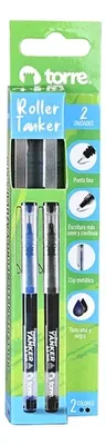Lápiz Roller Gel 0.5mm Negro Azul Set Negro Y Azul
