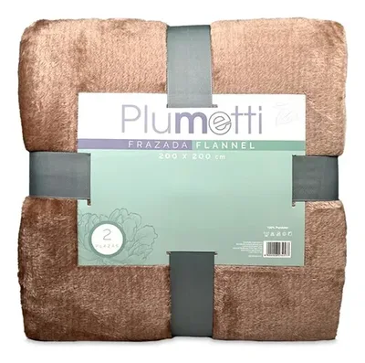 Frazada Flannel Térmica 2 Plazas Poliéster Coral Claro