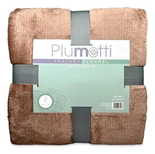 Frazada Flannel Térmica 2 Plazas Poliéster Coral Claro