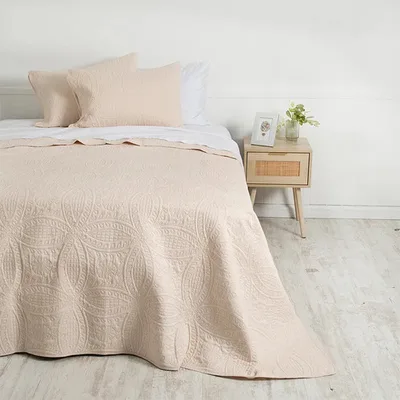 Quilt Portugal Super King Microfibra Reversible Coral Claro