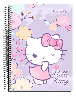 Cuaderno Hello Kitty Carta 150 Hojas Tapa Dura Lila