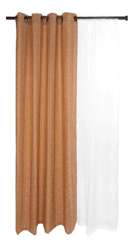 Set Cortinas Navideñas Polyalgodón 8 Piezas Terracota