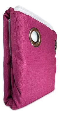Cortina Bárbara Combo 8 Piezas Poliéster Morado Coral Claro