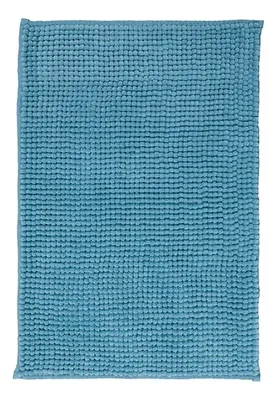 Piso De Baño Shaggy Flannel Poliéster Celeste Celeste