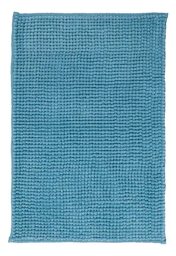 Piso De Baño Shaggy Flannel Poliéster Celeste Celeste