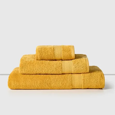 Toalla De Mano 100% Algodón Mostaza Premium Coral Claro