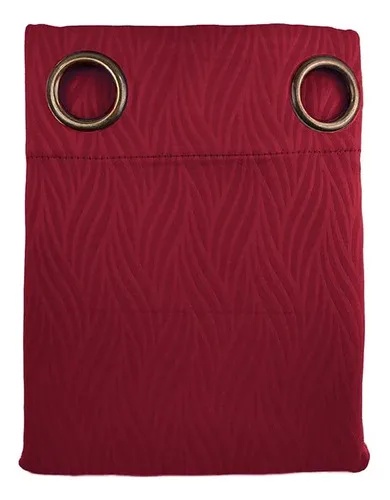 Cortina Blackout Victoria Embossed Poliéster Rojo Rojo