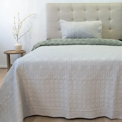Quilt Hotpress Viena Con Sherpa 1.5 Plazas Coral Claro