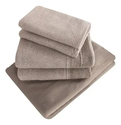 Set De Sábanas Polar Estampadas 2 Plazas Completo Verde Oscuro