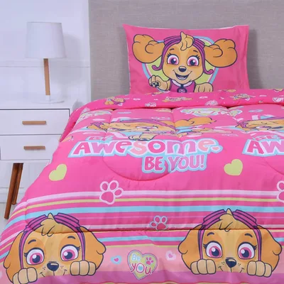 Plumón Single Paw Patrol Relleno 200grs Poliéster Coral Claro
