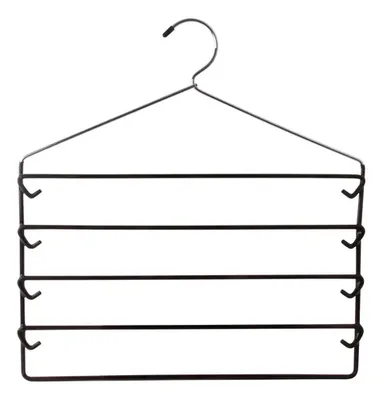 Colgador Cromado Plastificado Para Faldas Pantalones Plateado