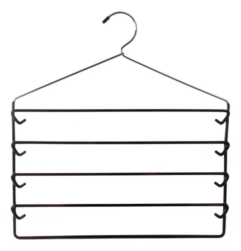 Colgador Cromado Plastificado Para Faldas Pantalones Plateado