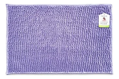 Piso De Baño Shaggy Antideslizante Morado Coral Claro