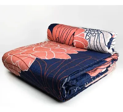 Quilt Hotpress Estampado 1.5 Plazas Flor Coral Coral Claro
