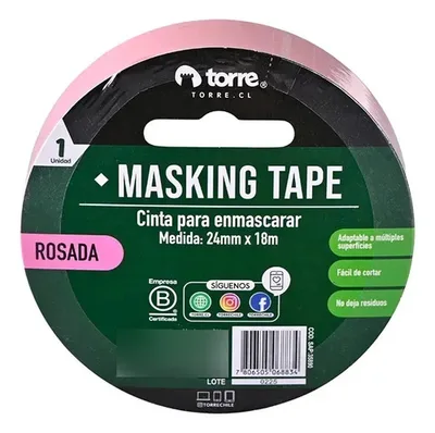 Cinta Masking Tape Rosada 24mm X 18m Coral Claro