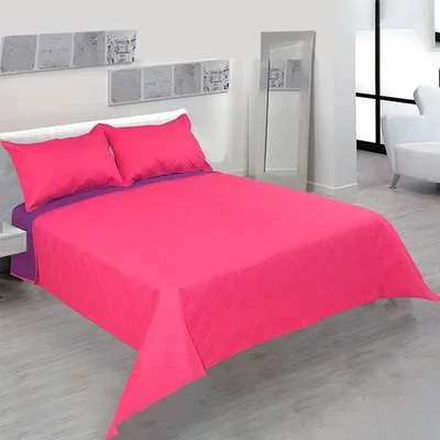 Quilt Bicolor Hotpress 2 Plazas Poliéster Coral Claro