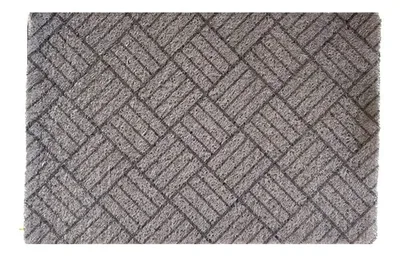 Limpiapiés Alfombra Pvc Cuadros Grises 40x60