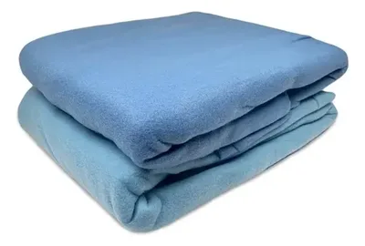 Set De Sábanas Polar Bicolor 2.5 Plazas Poliéster Azul