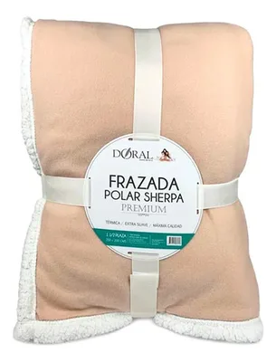 Frazada Polar Sherpa Premium 2 Plazas Térmica Coral Claro