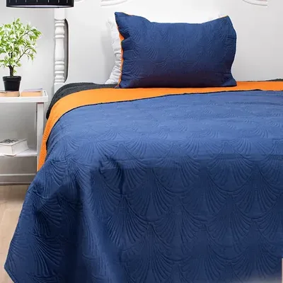 Quilt Hotpress Liso Bicolor 1.5 Plazas Poliéster Coral Claro