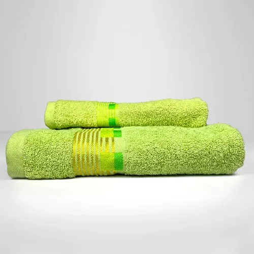 Toalla De Baño 100% Algodón Verde Manzana Verde