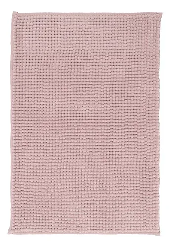 Piso De Baño Shaggy Flannel Poliéster 40x60cm Coral Claro