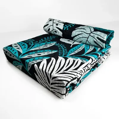 Quilt Hotpress Estampado 1.5 Plazas Jungla Negro