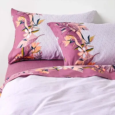 Set De Sábanas 144 Hilos Estampadas 2.5 Plazas Verde Oscuro