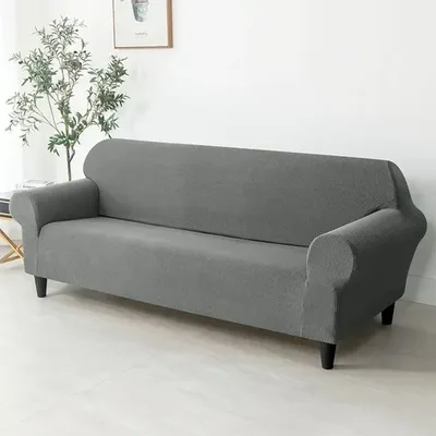 Funda Protectora Para Sofá 3 Cuerpos Gris Poliéster Gris