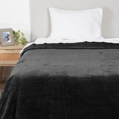 Frazada Térmica Popcorn 1.5 Plazas Suave Negro