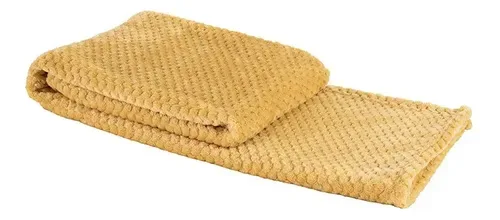 Manta Pop Corn Poliéster Suave Térmica Amarillo