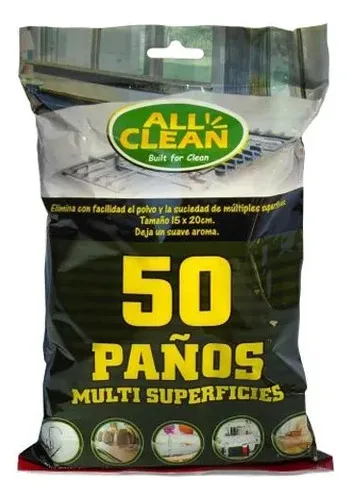 Paños Húmedos Multisuperficies 50 Unidades Limpieza