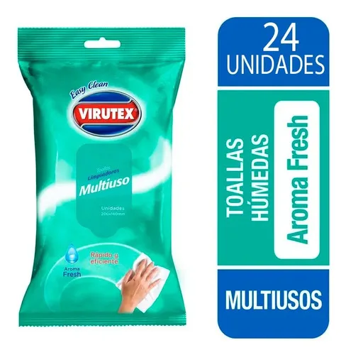 Paños Húmedos Desinfectantes Multiuso 24 Unidades
