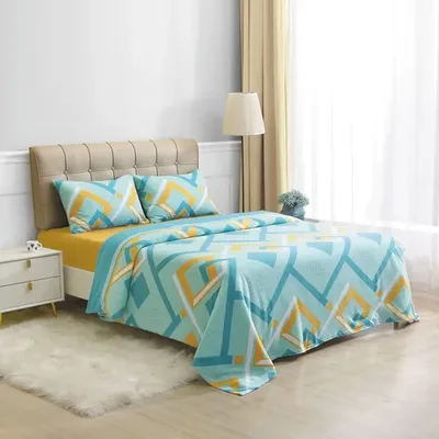 Set De Sábanas Polar King Estampadas Líneas Verde Oscuro