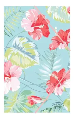Carpeta Con Elástico Floral Artel Escolar
