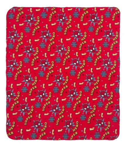 Manta Polar Spiderman Térmica Infantil Estampado Spiderman Con Patrón Repetido 500 G Coral Claro