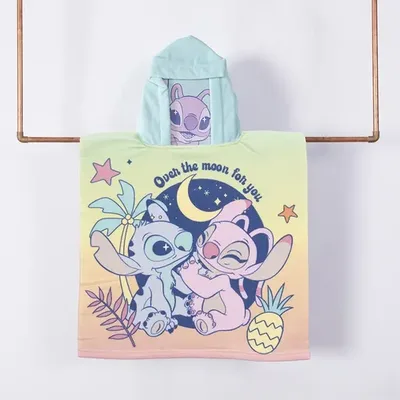 Toalla De Playa Microfibra Con Capucha Estampada Coral Claro