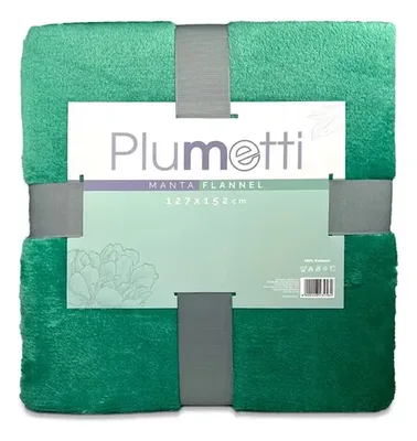 Manta Flannel Poliéster Suave Verde Verde
