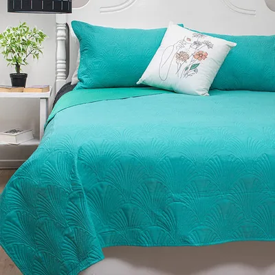 Quilt Bicolor Hotpress 2 Plazas Poliéster Coral Claro