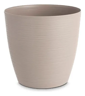 Maceta Redonda Plástico Estilo Piedra 33cm Gris