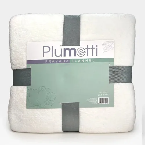Frazada Flannel Térmica 1.5 Plazas Poliéster Blanco