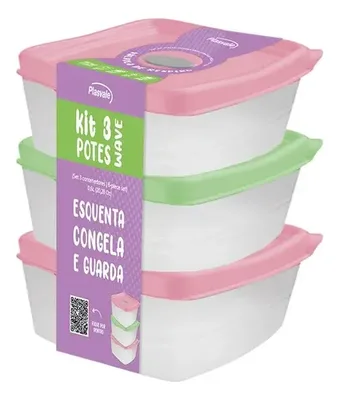 Set Contenedores Plástico 600ml Apto Microondas
