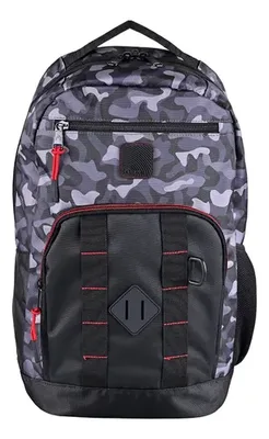Mochila Escolar Newbery 26l Impermeable Gris Coral Claro Camuflado